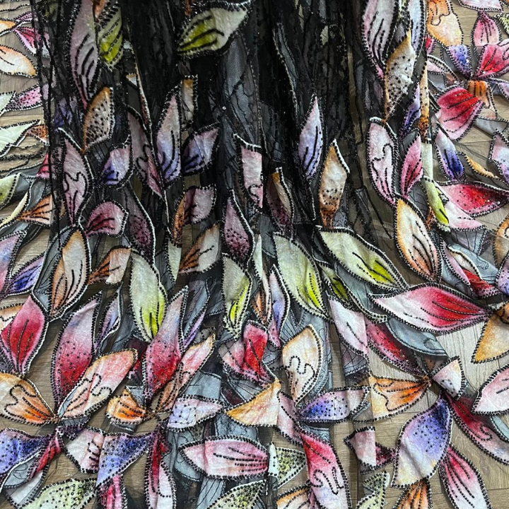 Velvet net embroidery