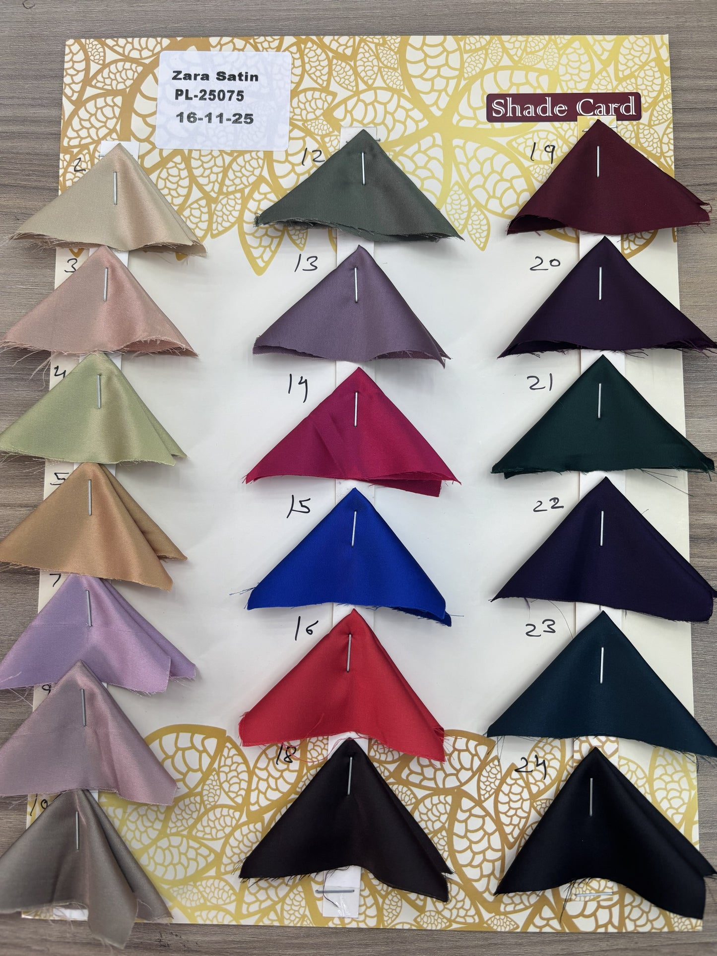 Luxurious Zara Satin Shade card